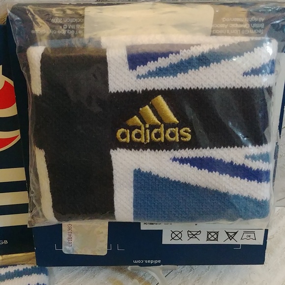 NWT Adidas Set of 2 Olympics Team GB Great Britian 2012 Wrist Sweat Bands - Picture 3 of 5